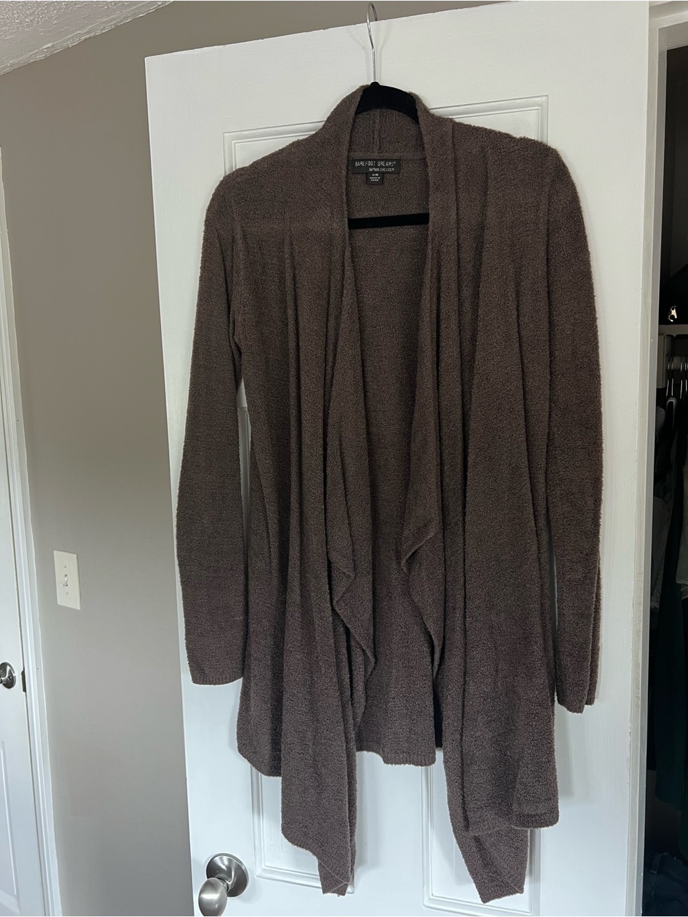 Barefoot Dreams Brown Draped Open-Front Cardigan